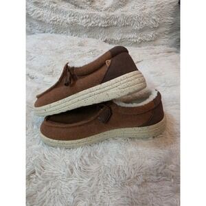 Lamo Samuel Chestnut Wool Deck Loafers Genuine Sheepskin Insole NWT Men's 10